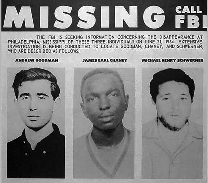 Mississippi Civil Rights Workers Disappearance (Mississippi Burning) — archival photo