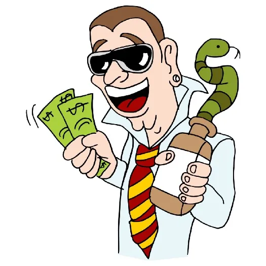 a man holding money and a snake vector | price 1 credit usd $1