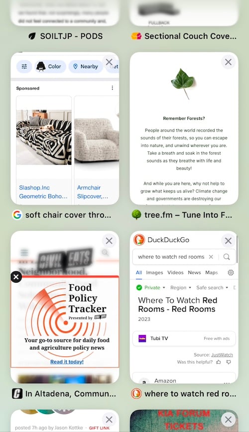 a screenshot of four open browser windows