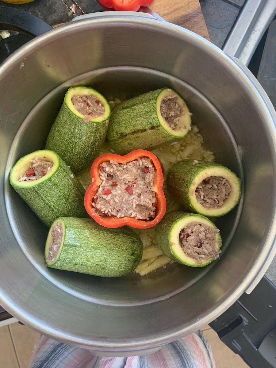 stuffed zucchini in an instant pot