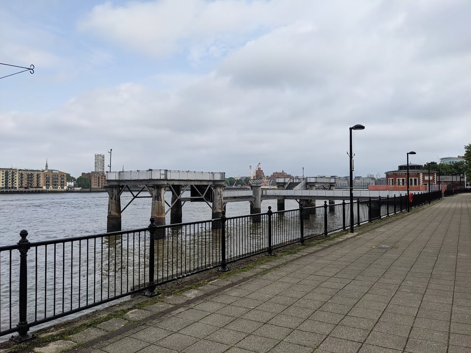 A disused pier on the River Thames.