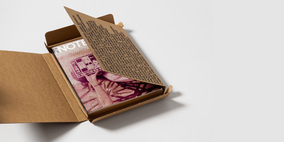 The latest issue of Notebook in lovely custom-made packaging.