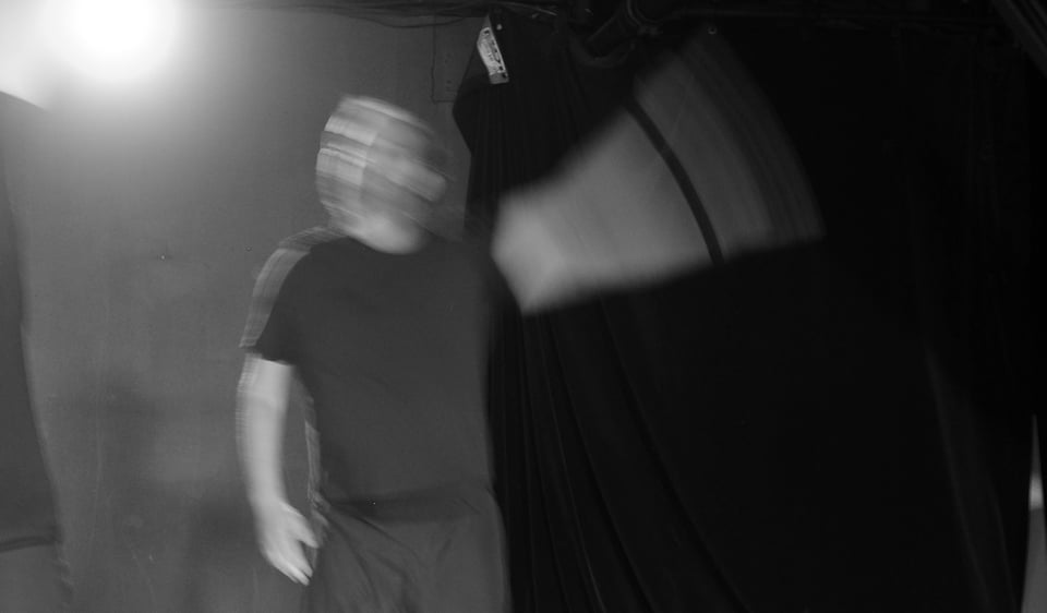 The author, dancing, blurrily.