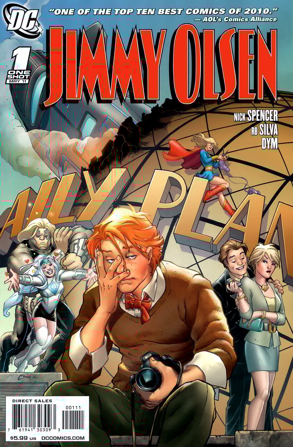 the cover art to the DC Comics 2011 title, Jimmy Olsen