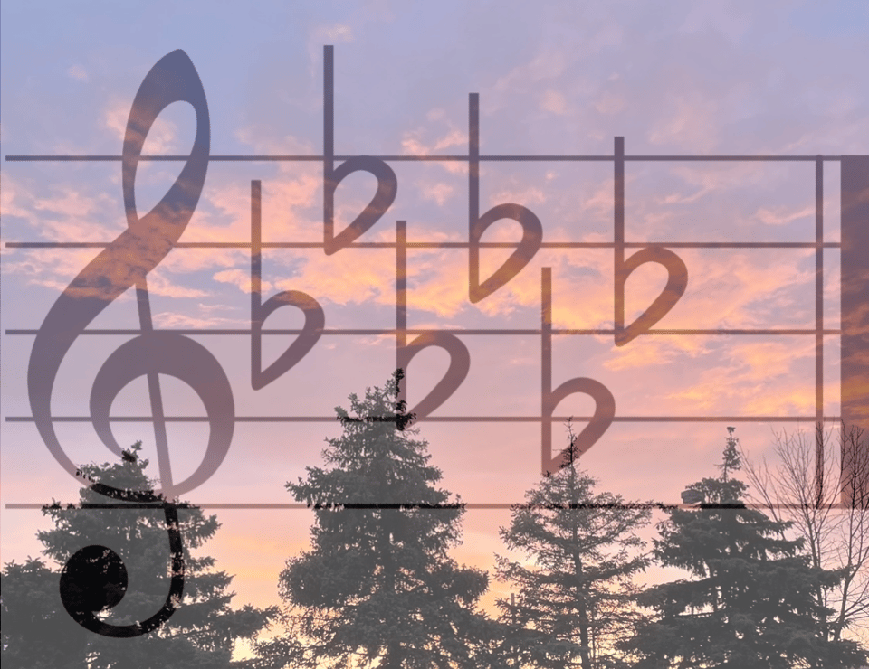 A summer sunset with an E flat minor scale overlay