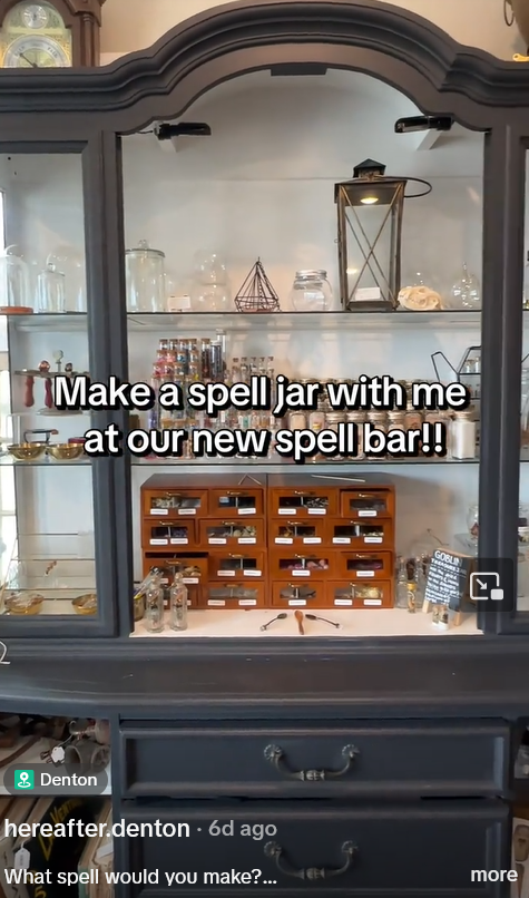 "Make a spell jar with me at our new spell jar bar!"
