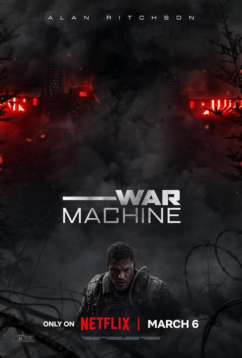 Poster for the movie 'War Machine', released in 2026