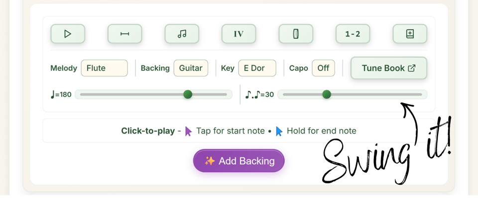 An image showing the new swing slider.