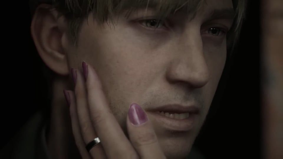 James looking sad as Maria touches his cheek