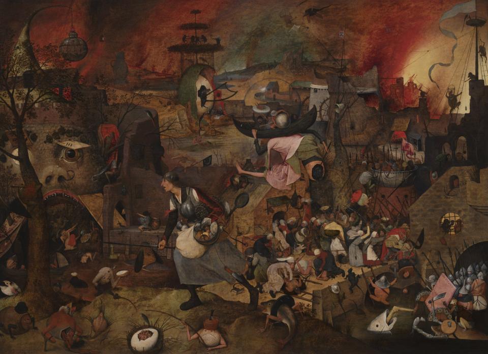 a chaotic scene of horrors from the mind of Bruegel
