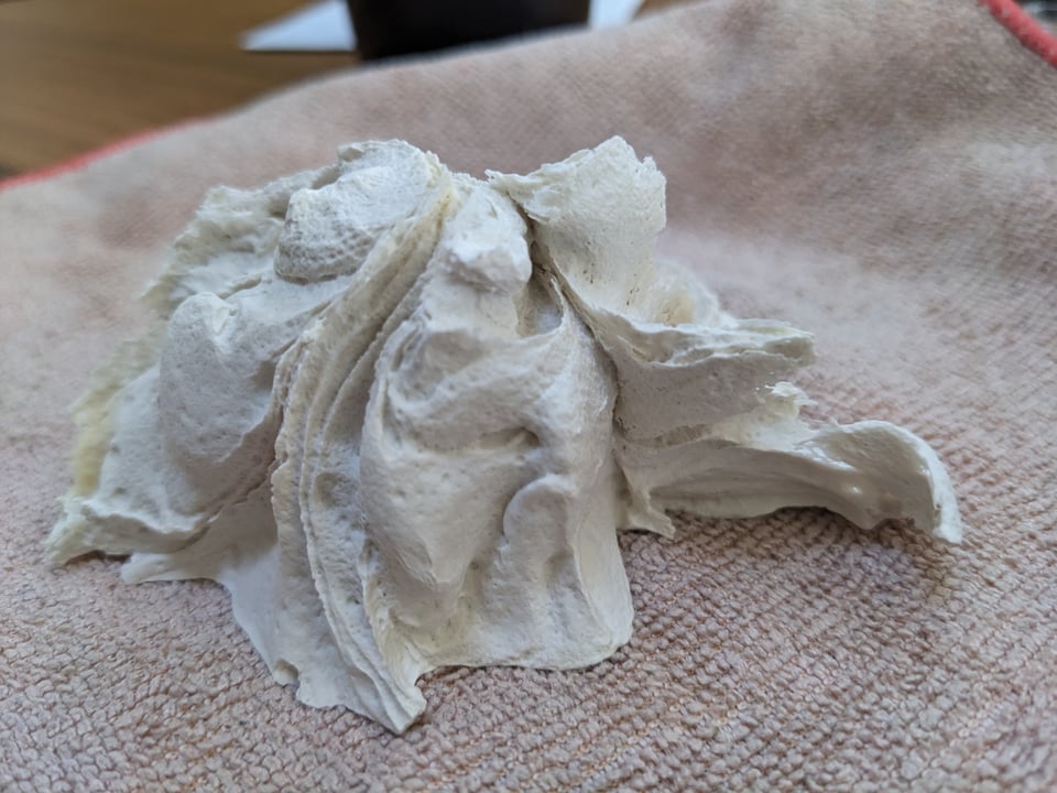 a plaster cast from the margarine - it is very flowy