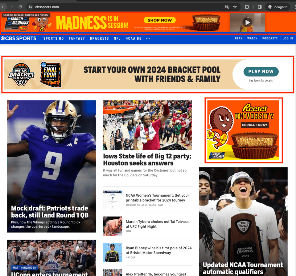 CBS Sports home page