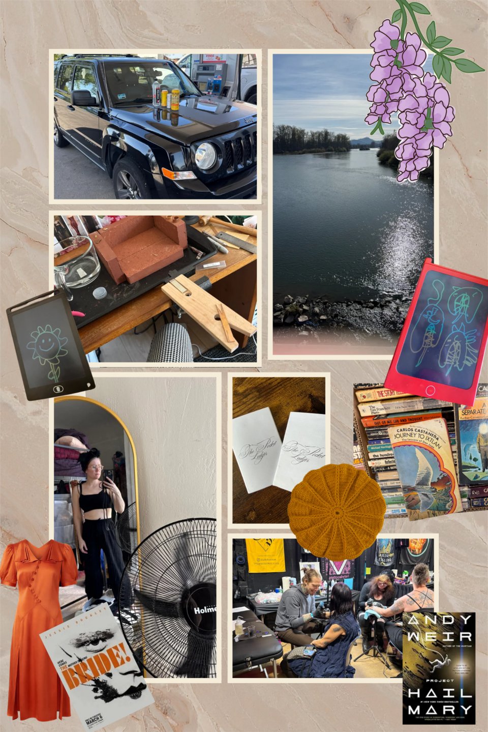 Photo Collage of different things I've made, done or seen this month.