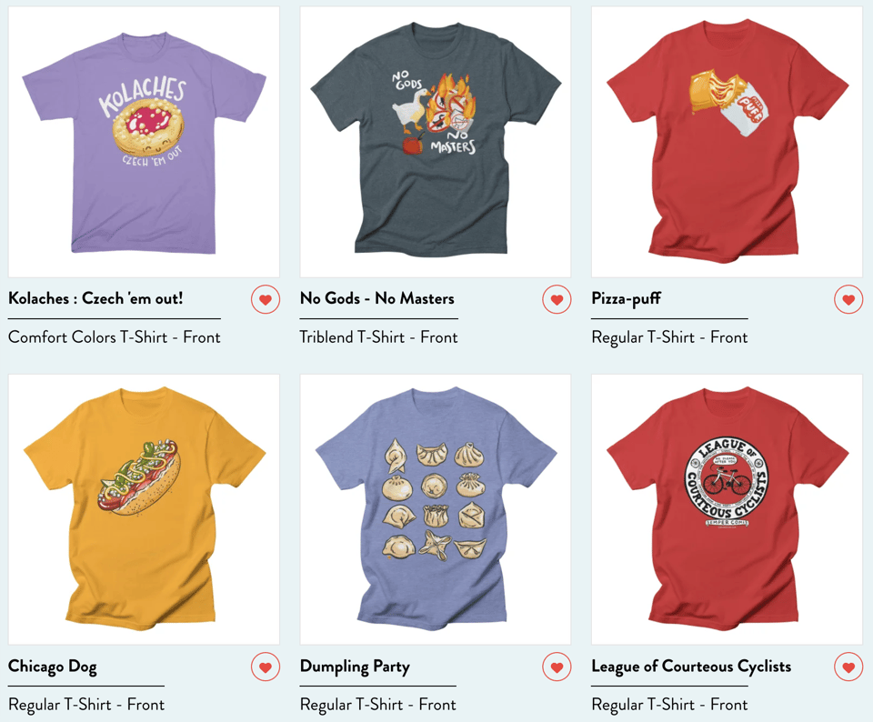 a selection of designs from my threadless shop