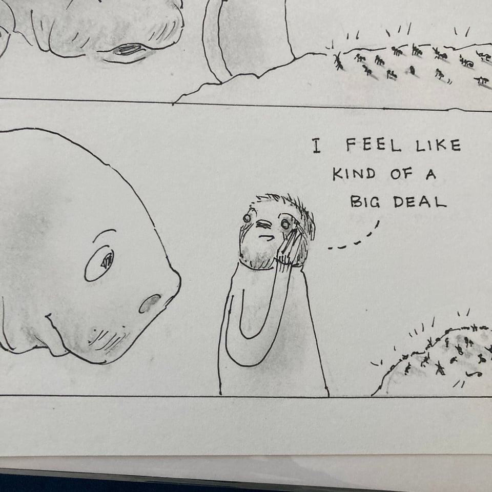 Photo of art print of page from Sloth and Manatee book