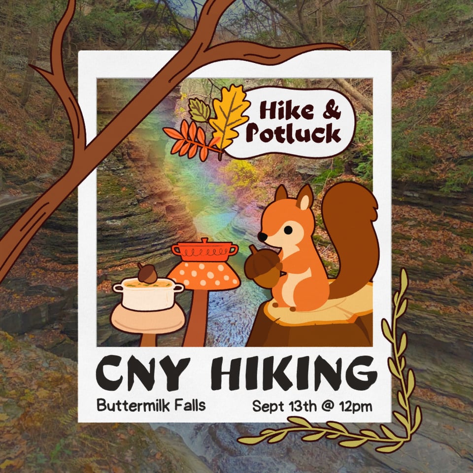 🌈 Hike & Potluck at Buttermilk Falls! 9/13 @ 12 PM