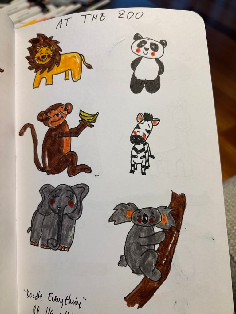 zoo animals from the book doodle everything
