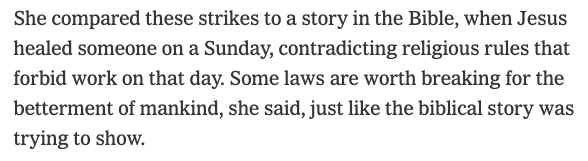 Another NYT clipping about how this infuriating lady finds Hegeth's boat strikes to be Christ-like.
