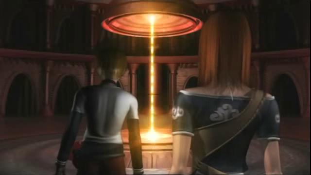 Rion and Lilia entering the red fleshy interior of the tower