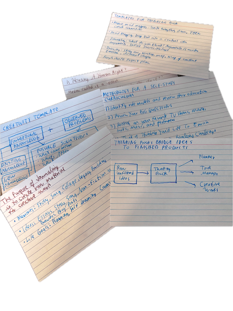 4x6 note cards for my spark file