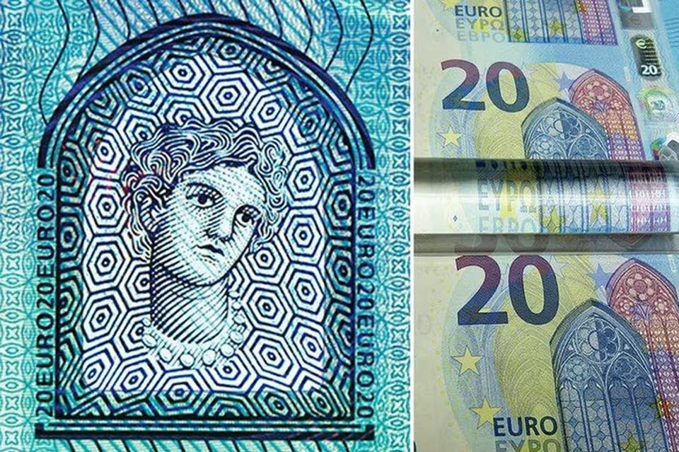 Un visage en filigrane sur un billet de banque