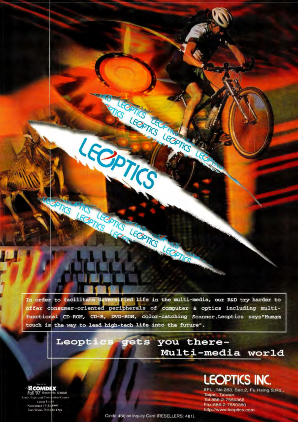 A hodge podge of random images and copywriting, there is a man jumping a bicycle over a gap, some sort of skeleton in the background, a CD, a person typing on a computer, and there are slashes on the page with "LEOPTICS" written in the space behind or underneath the slashes.