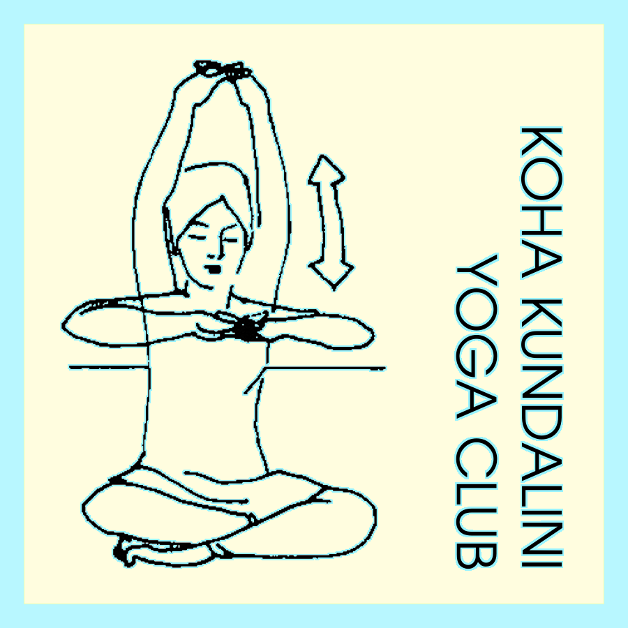 koha kundalini yoga club banner, with illustration of person meditating.