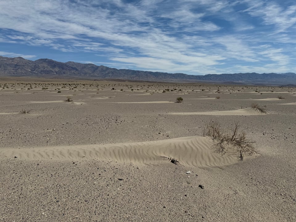 A collection of little sand dunes in Death Valley