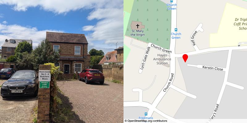 A picture and map of the mews