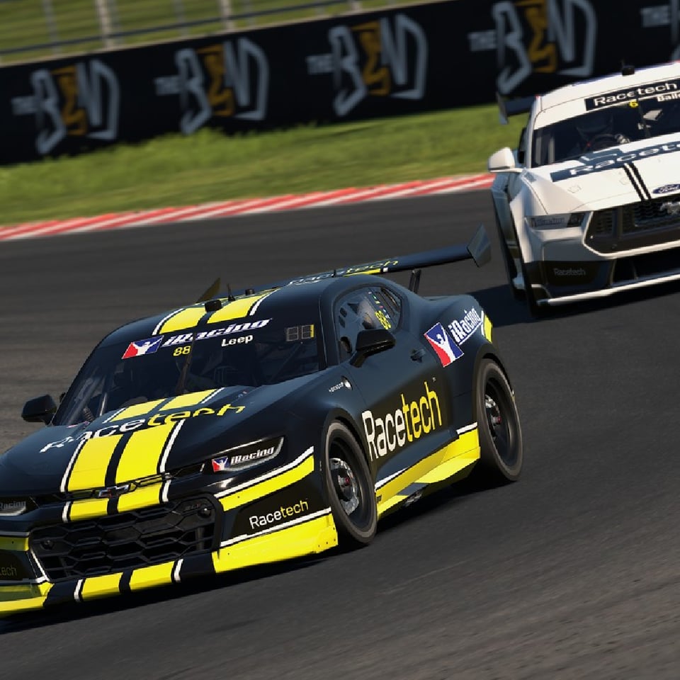 Racetech branding on cars in iRacing