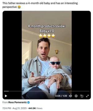 this father reviews a 4-month old baby