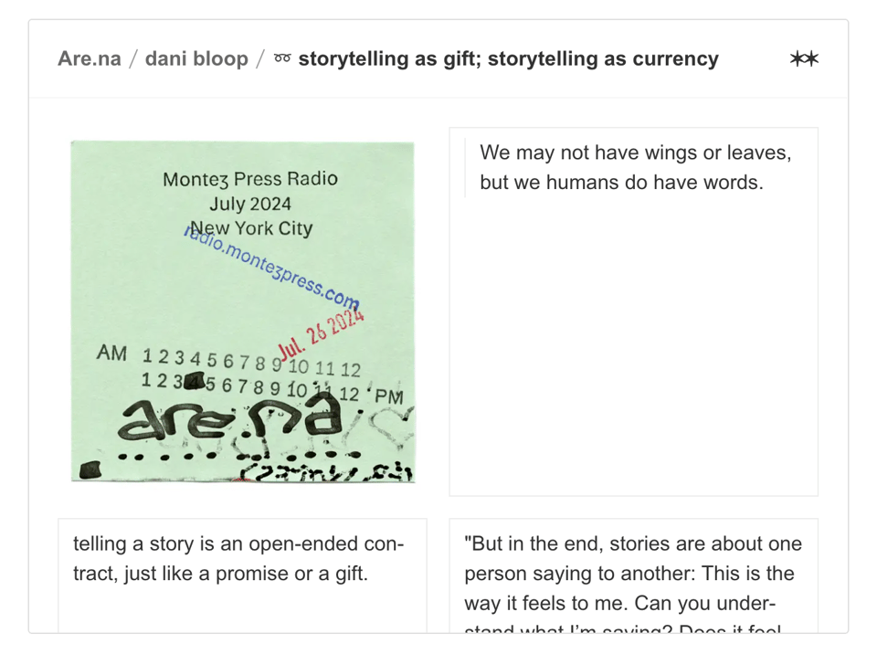 Screenshot of an Are.na channel.