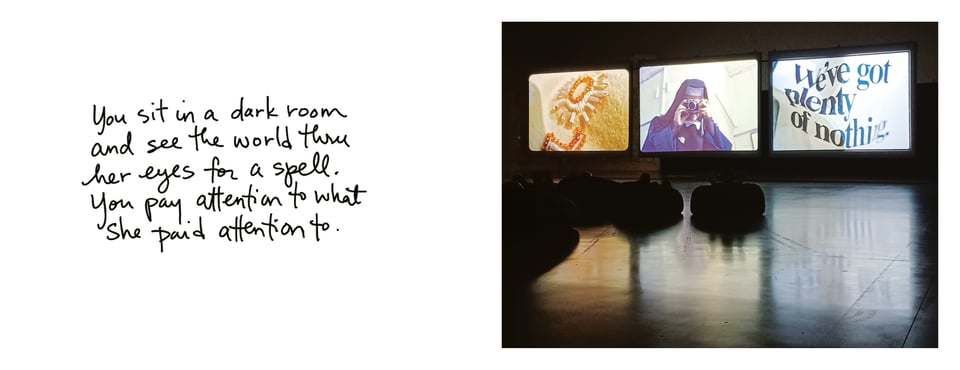 "You sit in a dark room and see the world through her eyes for a spell. You pay attention to what she paid attention to."