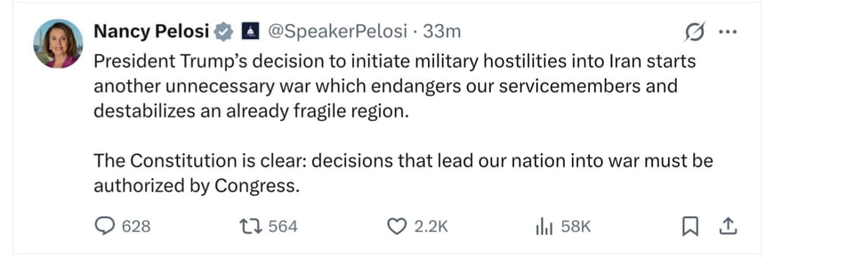 Nancy Pelosi on Trump’s illegal attack on Iran