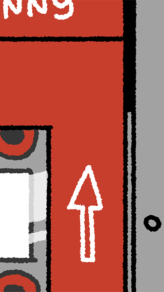 A mobile wallpaper of a vermillion red cassette player.