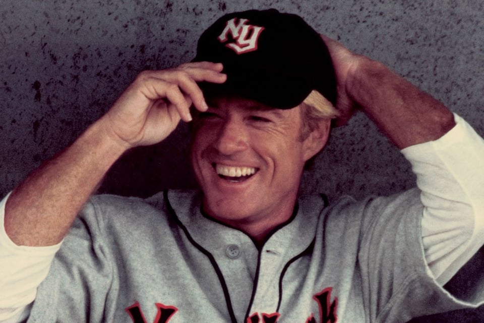 robert redford as roy hobbs in the natural