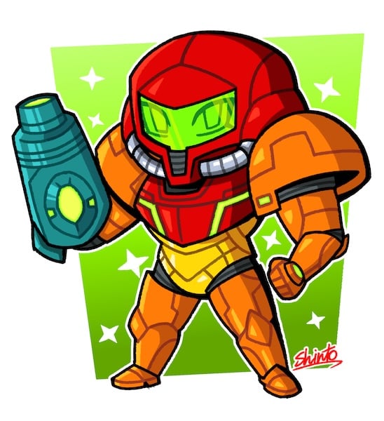 Chibi art of Samus from Metroid