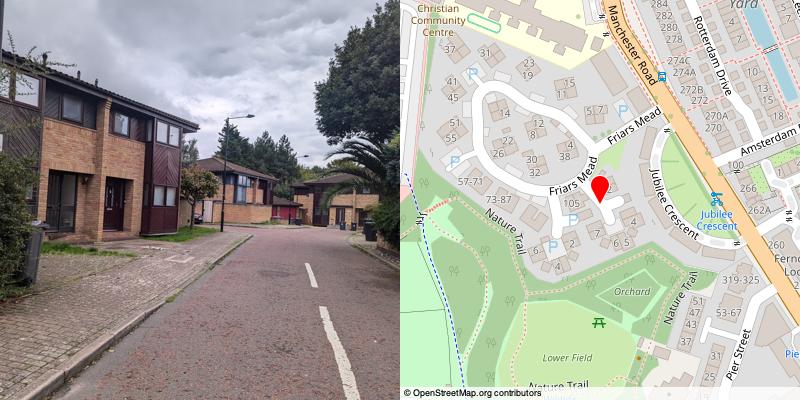 A picture and map of the mews