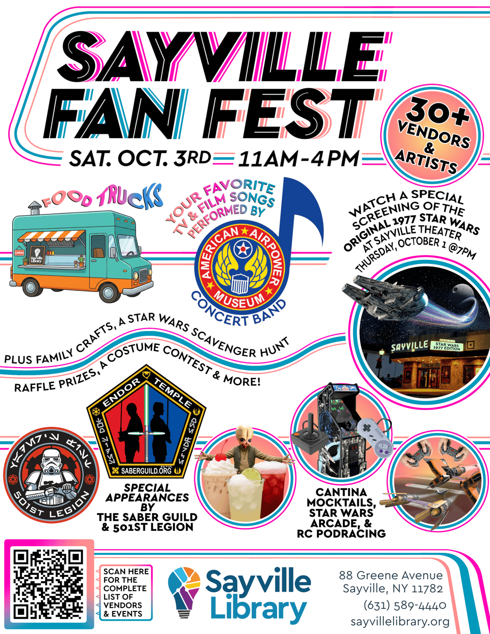 Banner for Sayville Fan Fest on Saturday, October 3rd in Sayville, Long Island.