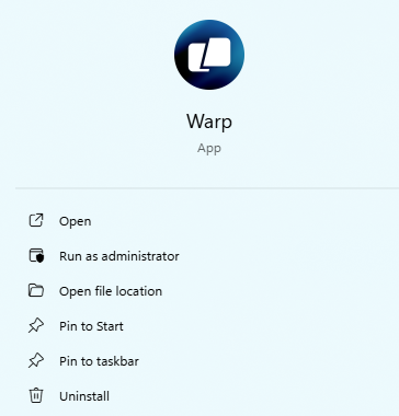 Warp app