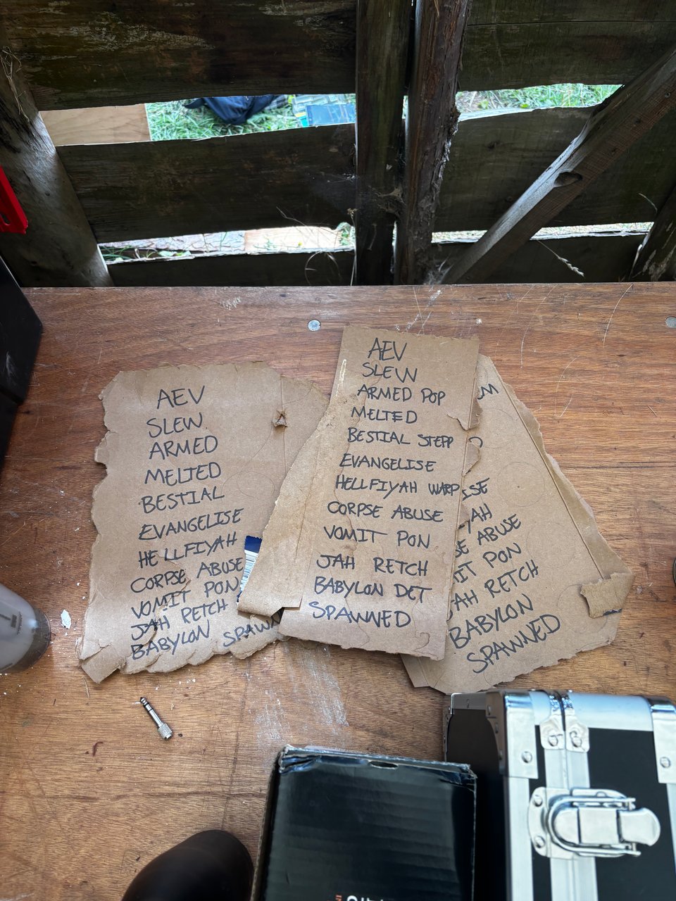 Three setlists from Gorgon Vomit.