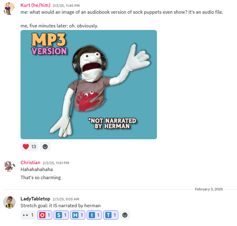 This image shows a series of messages in a Discord server conversation. Kurt begins by saying,