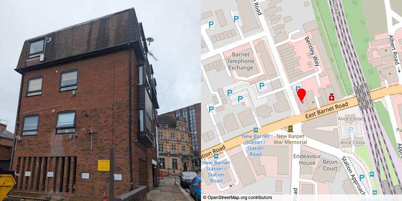 A picture and map of the mews