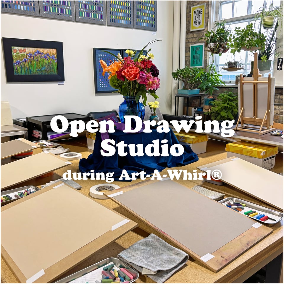 open drawing studio at Mary Pow Designs