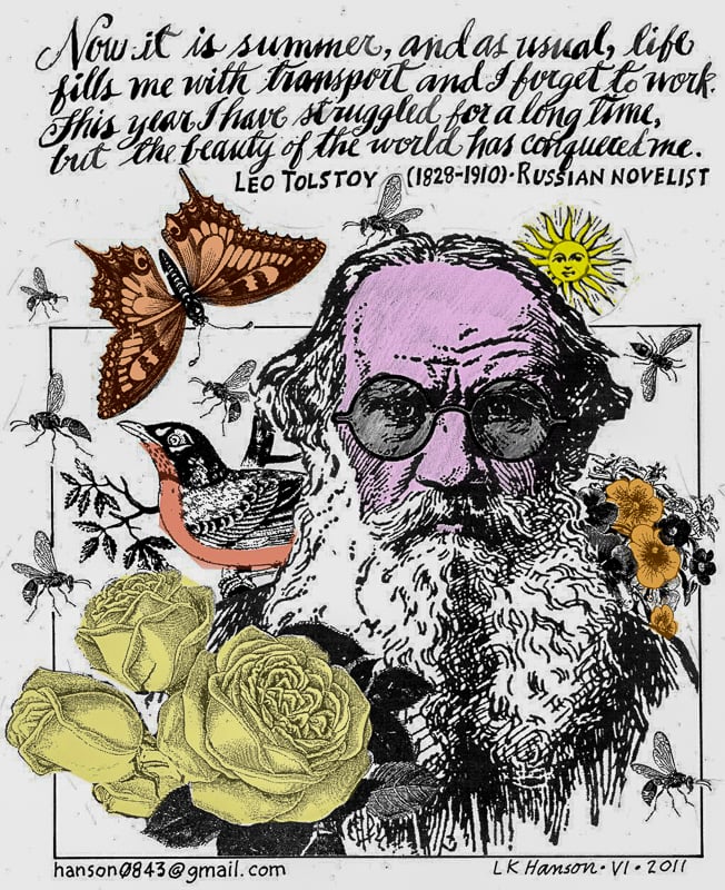 Thanks to retired Minnesota Star Tribune illustrator L.K. Hanson for lending us this lovely and thoughtful image. Here’s to deep summer and the joy it brings!