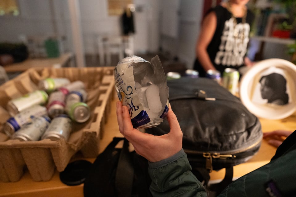 An exploded can.