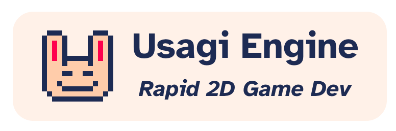 Pixel art rabbit next to Usagi Engine, Rapid 2D Game Dev