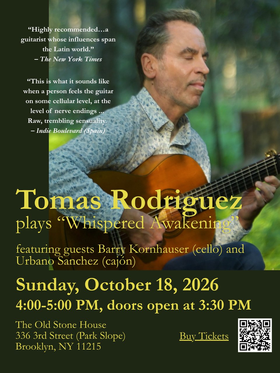 This Sunday in Park Slope: Tomas Rodriguez, Whispered Awakening