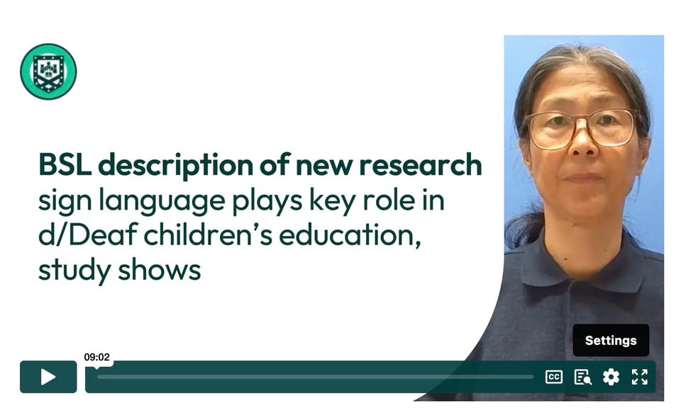 BSL description of new research: sign language plays key role in Deaf children's education, study shows
