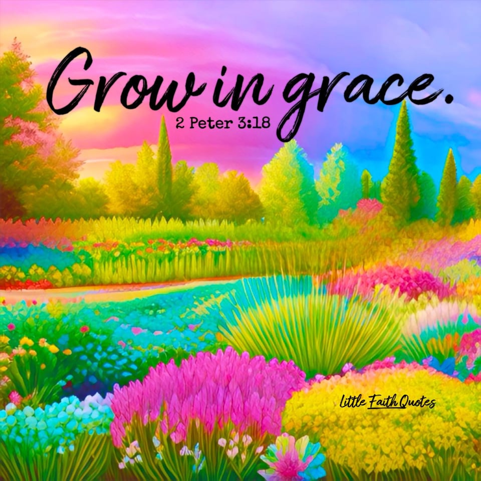 "But grow in the grace and knowledge of our Lord and Savior Jesus Christ. To him be glory both now and forever! Amen." ~2 Peter 3:18. Image by: @Liittle Faith Quotes.................................